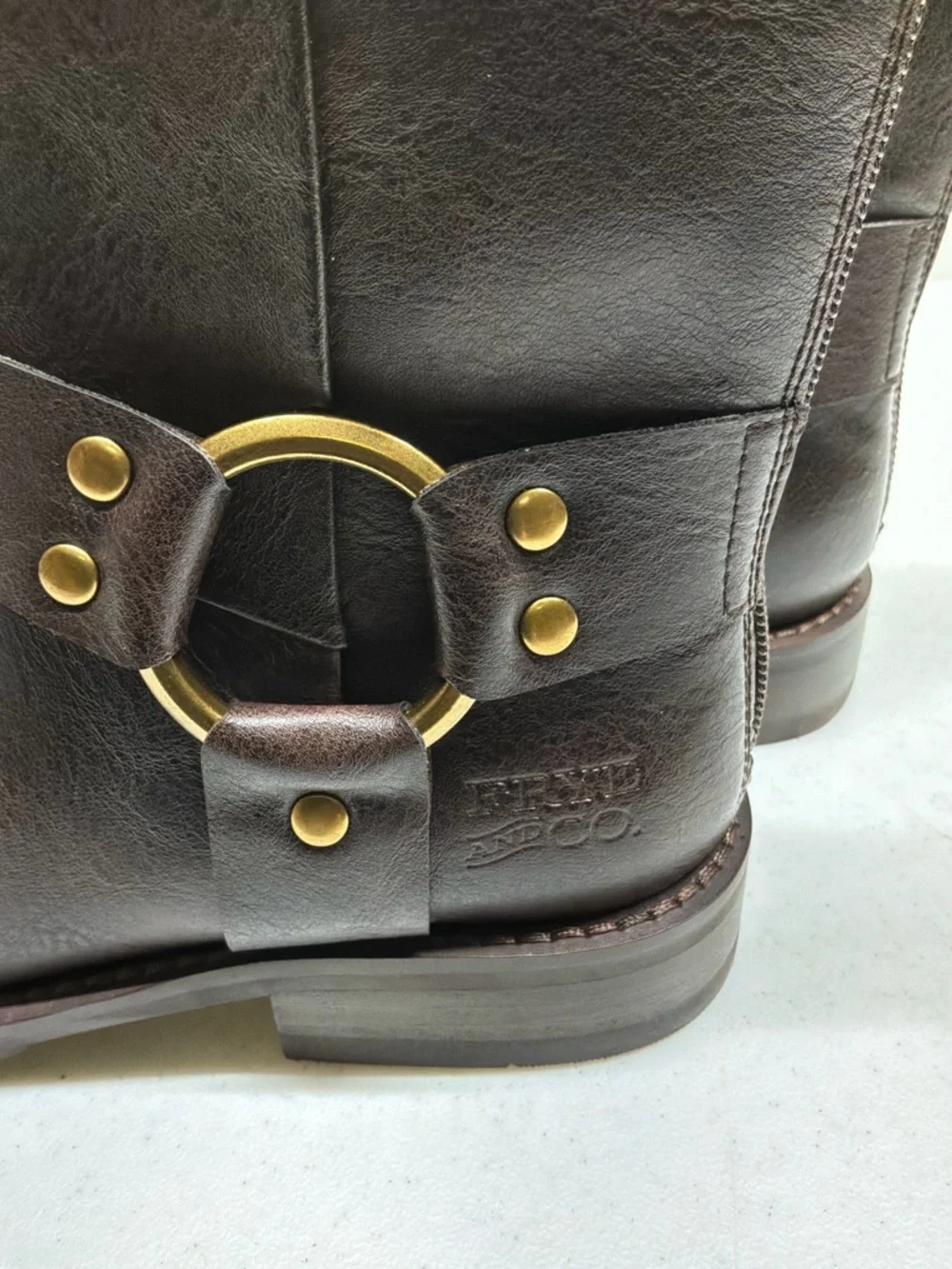 Frye And Co. Chesnee Harness Short Dark Brown Moto Women's Size 6M